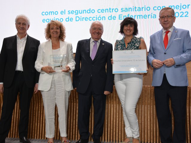 2.	Hospital 12 de Octubre de Madrid.  De izda a dcha: José María Sansegundo, Andión Goñi, Florentino Pérez Raya, Cristina Sánchez y Jorge Andrada